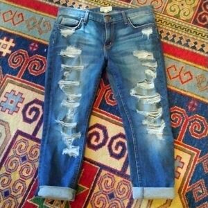 CURRANT/ELLIOTT- Benett Tattered Boyfriend Jeans Size 28